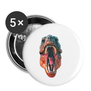 T-Rex - Buttons small 1''/25 mm (5-pack) - white - Front