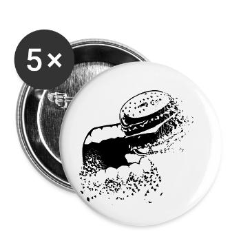 Burger - Buttons klein 25 mm (5er Pack) - Weiß - Vorne