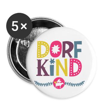 Dorfkind - Buttons klein 25 mm (5er Pack) - Weiß - Vorne