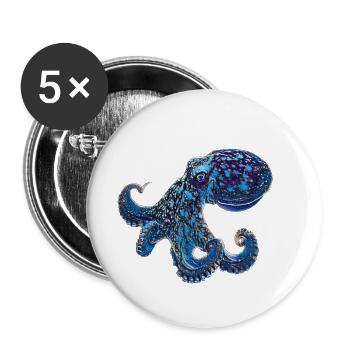 Octopus - Buttons small 1''/25 mm (5-pack) - white - Front