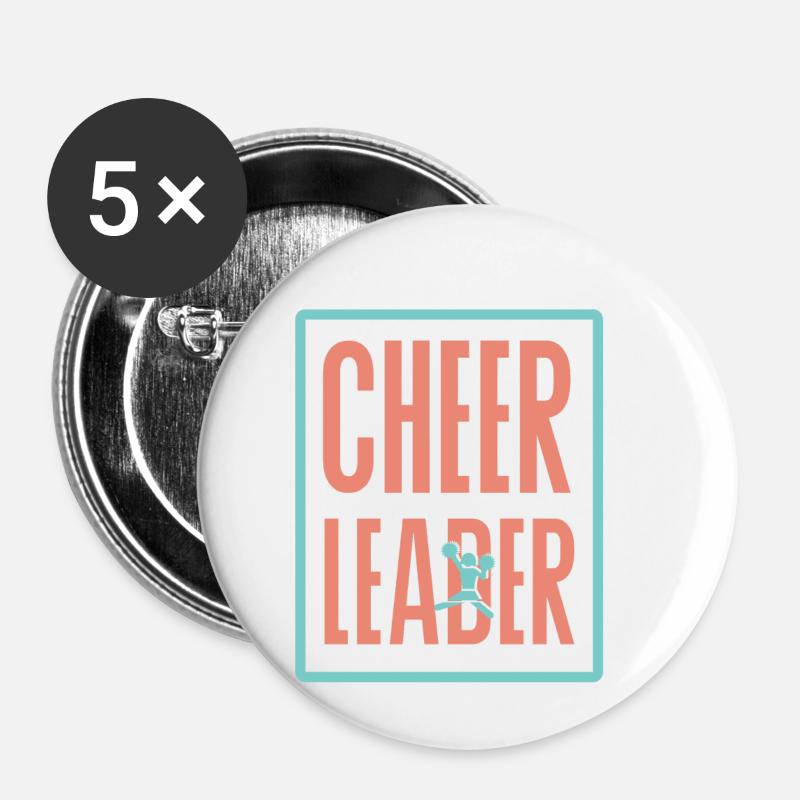 Cheer - Buttons small 1''/25 mm (5-pack) - white