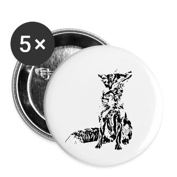 Fuchs - Buttons klein 25 mm (5er Pack) - Weiß - Vorne