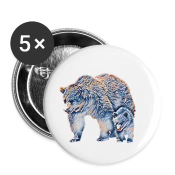 bear - Buttons small 1''/25 mm (5-pack) - white - Front