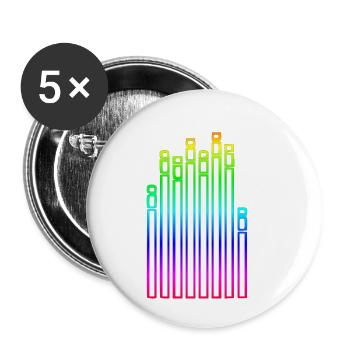 Soundwaves Waves Music DJ Vinyl Alpha Beta - Buttons small 1''/25 mm (5-pack) - white - Front