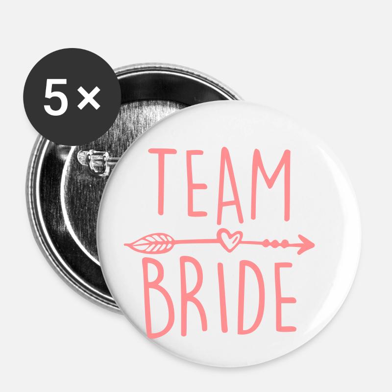 Team Bride - Buttons small 1''/25 mm (5-pack) - white