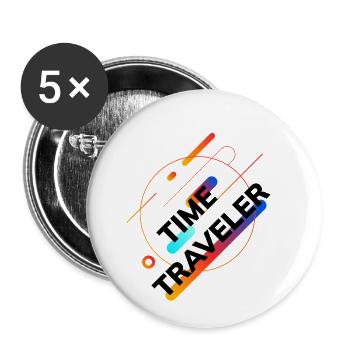 Time Travel Zeitreisen - Buttons klein 25 mm (5er Pack) - Weiß - Vorne
