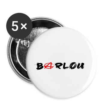 Barlou anarchie - Lot de 5 petits badges (25 mm) - blanc - Devant