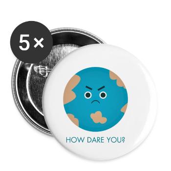 How Dare You | Greta - Buttons small 1''/25 mm (5-pack) - white - Front