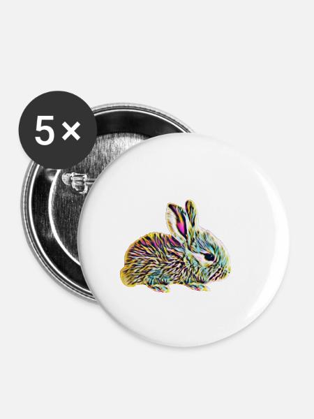 Hase - Buttons klein 25 mm (5er Pack) - Weiß