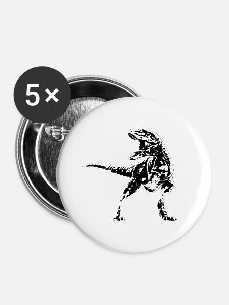 Tyrannosaurus Rex - Buttons klein 25 mm (5er Pack) - Weiß