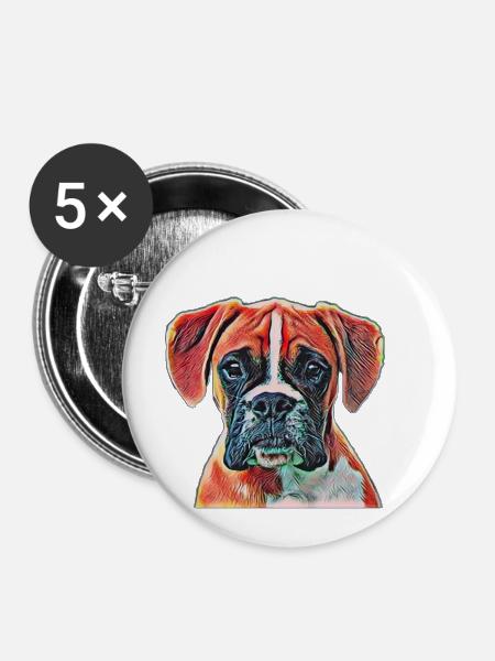 Boxer - Buttons klein 25 mm (5er Pack) - Weiß