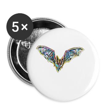 bat - Buttons small 1''/25 mm (5-pack) - white - Front
