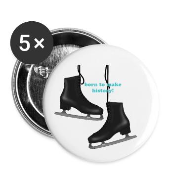 Eiskunstlauf Schlittschuhe - Buttons klein 25 mm (5er Pack) - Weiß - Vorne