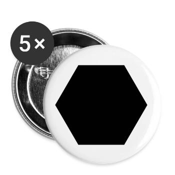 Hexagon - Buttons small 1''/25 mm (5-pack) - white - Front