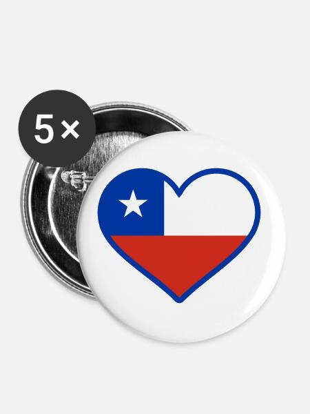 Chile - Buttons klein 25 mm (5er Pack) - Weiß