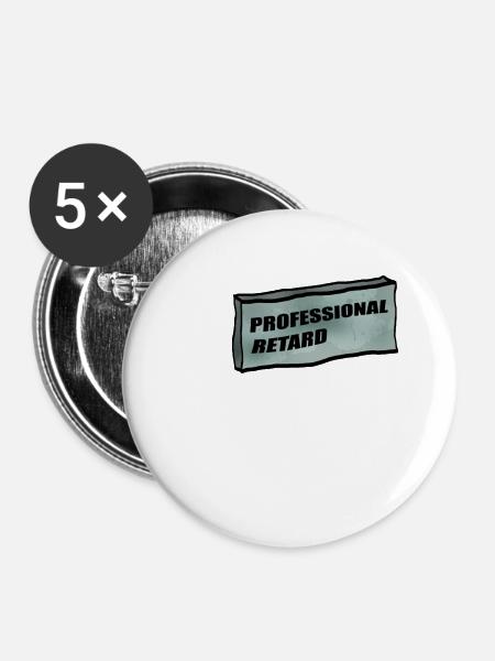 Professional Retard 2 - Buttons klein 25 mm (5er Pack) - Weiß