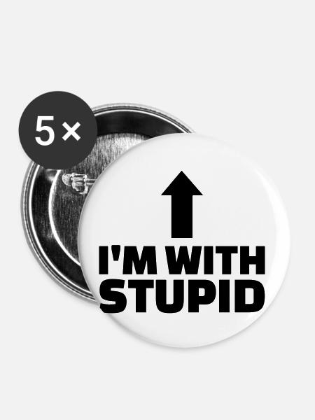 Stupid - Buttons klein 25 mm (5er Pack) - Weiß
