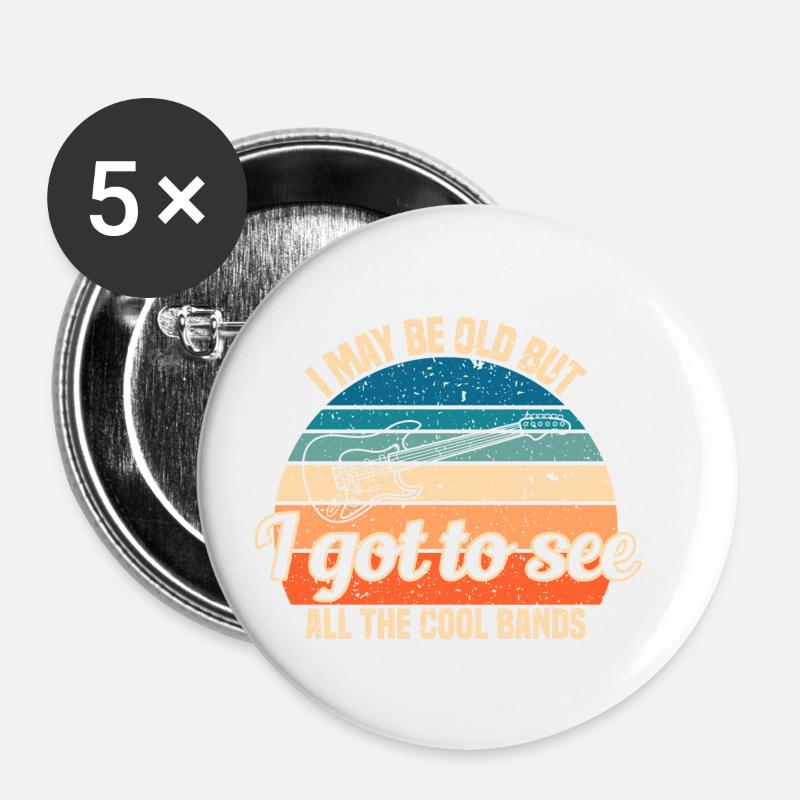 Quand "Pas de musique, pas de vie", saisissez - Lot de 5 petits badges (25 mm) - blanc