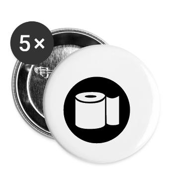 Papier toilette papier toilette - Lot de 5 petits badges (25 mm) - blanc - Devant