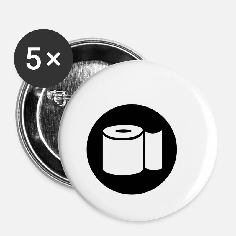 Klopapier Toilettenpapier - Buttons klein 25 mm (5er Pack) - Weiß
