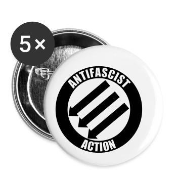 Anti-fascist Action - Buttons small 1''/25 mm (5-pack) - white - Front