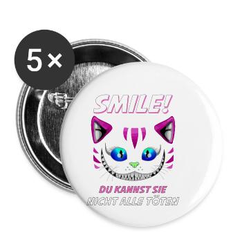 Lächle du Kannst Sie Nicht alle töten Design - Buttons klein 25 mm (5er Pack) - Weiß - Vorne