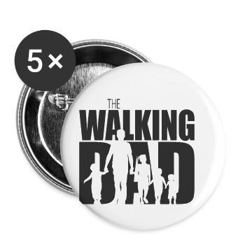 the walking dad 4 kids - Lot de 5 petits badges (25 mm) - blanc - Devant