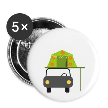 Roof tent with flowers and garland - Buttons small 1''/25 mm (5-pack) - white - Front