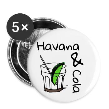 La Havane et . La Havane & Cola - Lot de 5 petits badges (25 mm) - blanc - Devant