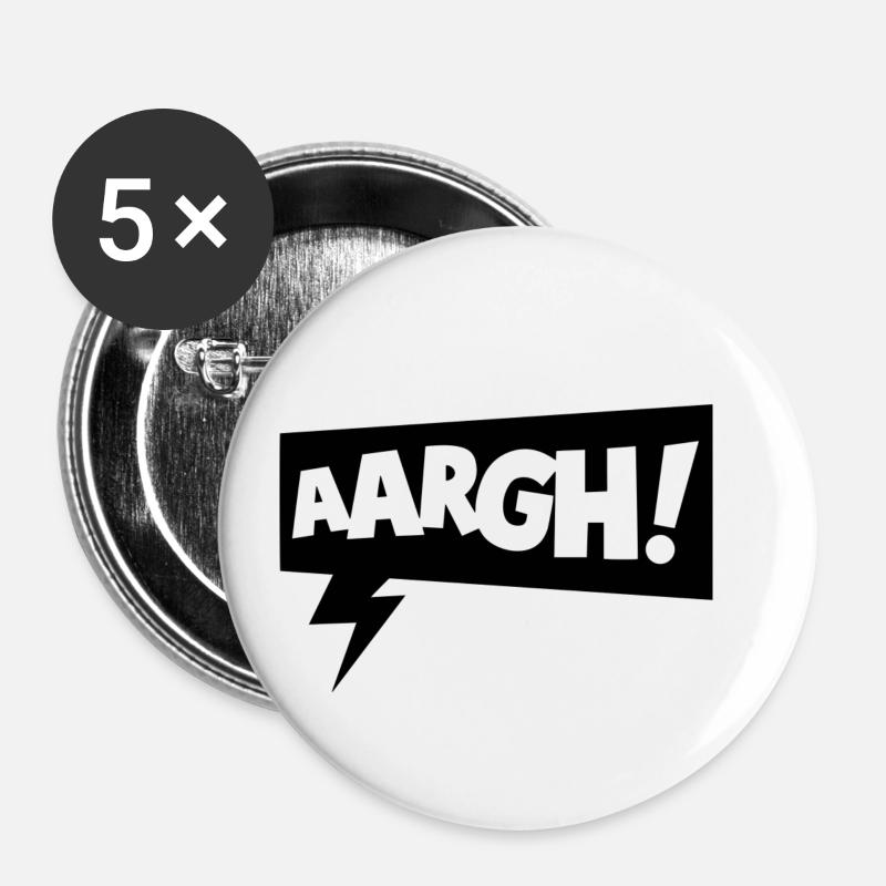 Sprechblase aaargh - Buttons klein 25 mm (5er Pack) - Weiß