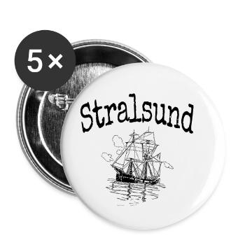 Stralsund Schiff - Buttons klein 25 mm (5er Pack) - Weiß - Vorne
