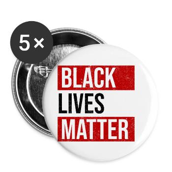 Black Lives Matter - Lot de 5 petits badges (25 mm) - blanc - Devant