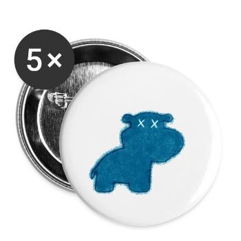 Dead hippo - Buttons small 1''/25 mm (5-pack) - white - Front