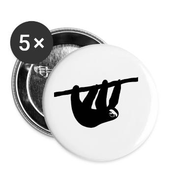 Faultier - Buttons klein 25 mm (5er Pack) - Weiß - Vorne