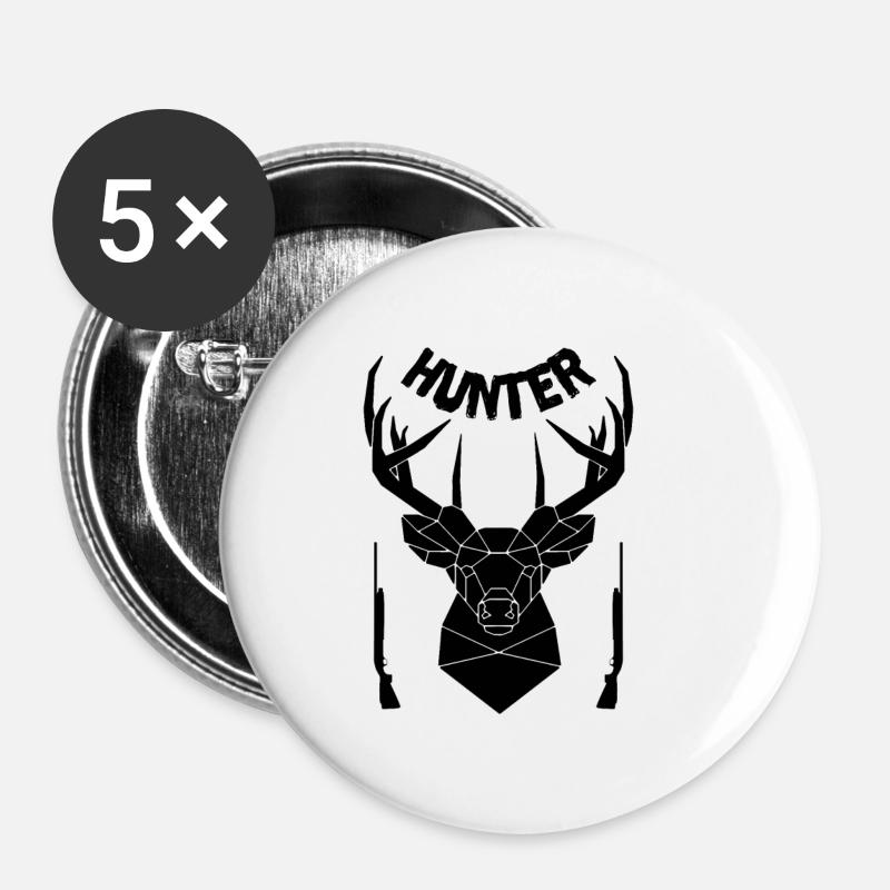 Hunter hunter hunter wild boar wild boar hunting - Buttons small 1''/25 mm (5-pack) - white