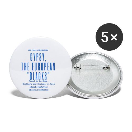 Gypsy, the European Blacks - Blue Letters - Buttons klein 25 mm (5er Pack)