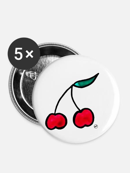 *BAM* be_cherry - Buttons klein 25 mm (5er Pack) - Weiß