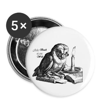 Book Owl - Buttons klein 25 mm (5er Pack) - Weiß - Vorne