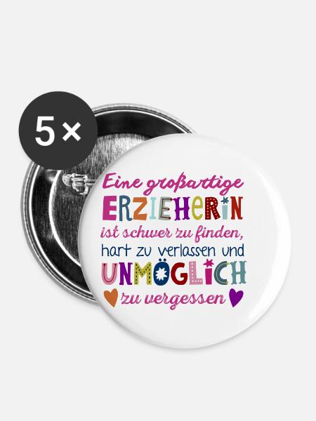 Eine großartige Erzieherin - Buttons klein 25 mm (5er Pack) - Weiß