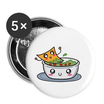 Nacho guacamole avocado - Buttons small 1''/25 mm (5-pack) - white - Front