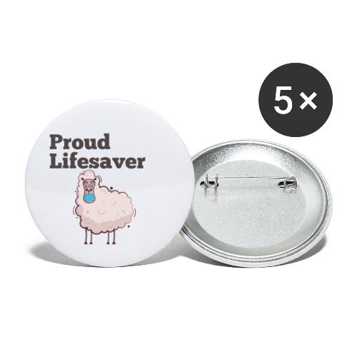 Schlafschafe retten Leben mit Mundschutz - Buttons klein 25 mm (5er Pack)