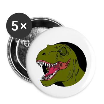 Tyrannosaurus Rex Dinosaure - Lot de 5 petits badges (25 mm) - blanc - Devant