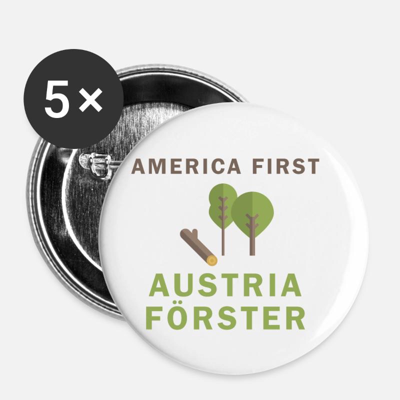 Austria Förster - Buttons klein 25 mm (5er Pack) - Weiß