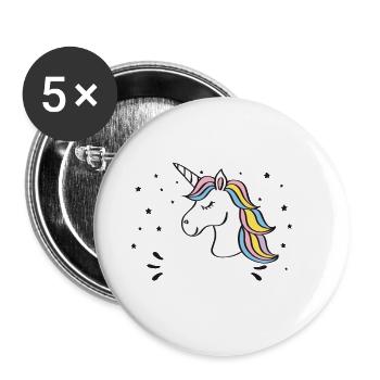Unicorn - Buttons small 1''/25 mm (5-pack) - white - Front