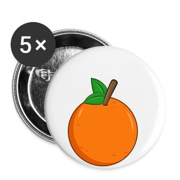 Orange - Buttons klein 25 mm (5er Pack) - Weiß - Vorne