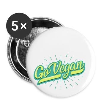 Vegan - Lot de 5 petits badges (25 mm) - blanc - Devant