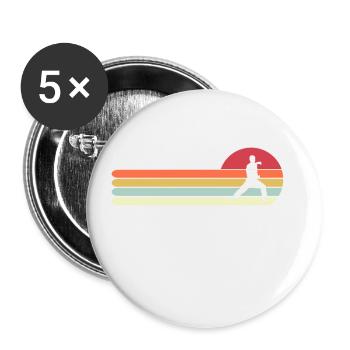 Retro Vintage Stil Karate Geschenk für Papa - Buttons klein 25 mm (5er Pack) - Weiß - Vorne