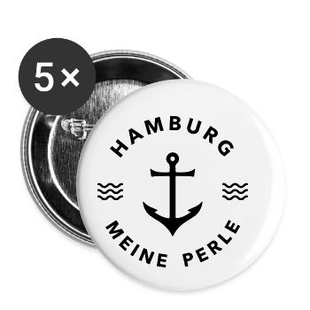 hamburg meine Stadt perle - Buttons klein 25 mm (5er Pack) - Weiß - Vorne
