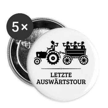 Dernière tournée à l’extérieur Avec trek (JGA / marié) - Lot de 5 petits badges (25 mm) - blanc - Devant