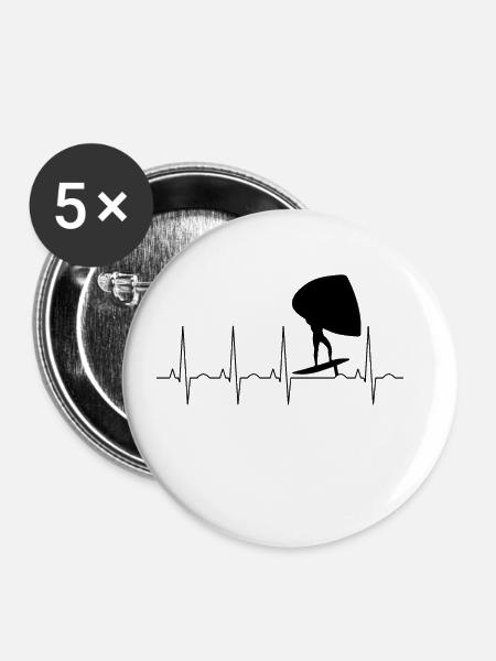 Wingfoiler Puls Frequenz - Buttons klein 25 mm (5er Pack) - Weiß